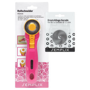 Semplix rotary cutter + blade set pink (Ø 45 mm)