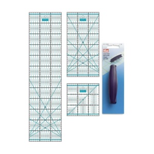 Semplix patchwork ruler set small bundle cm turquoise + FREE Prym ruler holder with suction cups