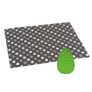 Semplix ironing board gray + mini silicone iron rest green