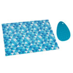 Semplix Diamond ironing board + silicone iron rest (petrol / turquoise)