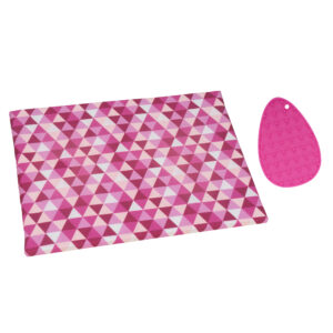 Semplix Diamond ironing board + silicone iron rest (berry / pink)