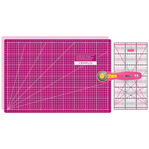 Semplix cutting mat set A3 pink/berry (mat 45 x 30 cm)