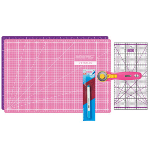 Semplix cutting mat set A3 pink/ purple + FREE Prym Aqua-Trickmarker
