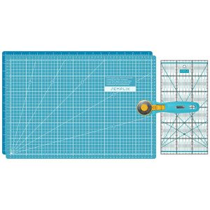 Semplix cutting mat set A3 turquoise/petrol (mat 45 x 30 cm)