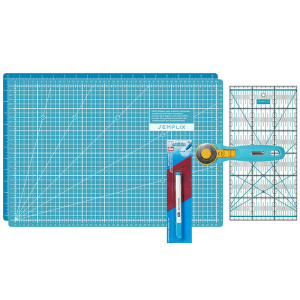 Semplix cutting mat set A3 turquoise/ petrol + FREE Prym Aqua-Trickmarker