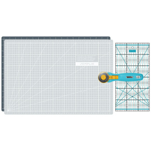 Semplix cutting mat set A3 gray/turquoise (mat 45 x 30 cm)
