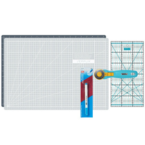 Semplix cutting mat set A3 gray/ turquoise + FREE Prym Aqua-Trickmarker