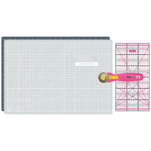Semplix cutting mat set A3 gray/pink (mat 45 x 30 cm)