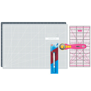 Semplix cutting mat set A3 gray/ pink + FREE Prym Aqua-Trickmarker