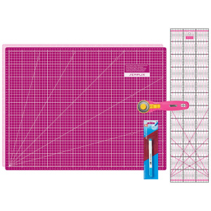 Semplix cutting mat set A2 pink/ berry + FREE Prym Aqua-Trickmarker