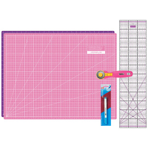 Semplix cutting mat set A2 pink/ purple + FREE Prym Aqua-Trickmarker
