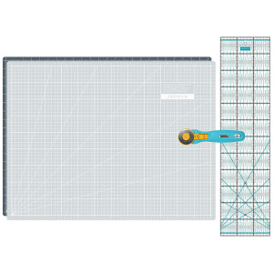 Semplix cutting mat set A2 gray/turquoise (mat 60 x 45 cm)