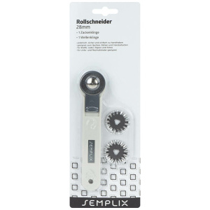 Semplix rotary cutter mini 3 blades (28 mm / straight - serrated - wavy / gray)