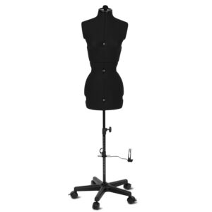 Tailor's dummy/tailor's bust Supa Fit "S" with castors (adjustable / black)