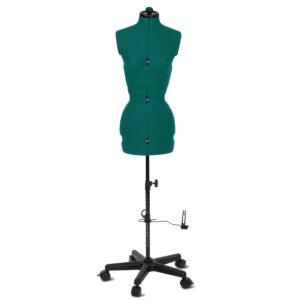 Tailor's dummy/tailor's bust Supa Fit "S" with castors (adjustable / turquoise)