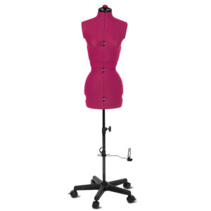 Tailor's dummy/tailor's bust Supa Fit "S" with castors (adjustable / pink)