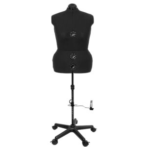 Schneiderpuppe/ Schneiderbüste DIANA "D" XL schwarz mit Rollen (verstellbar)