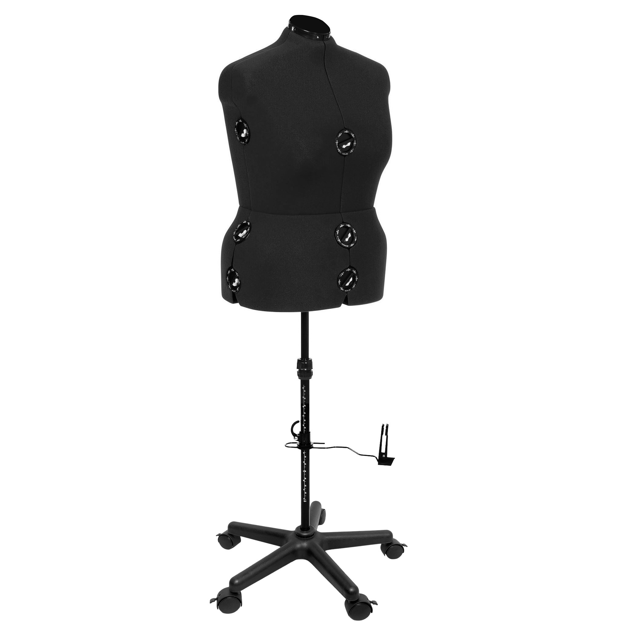 Schneiderpuppe/ Schneiderbüste DIANA "D" XL schwarz mit Rollen (verstellbar)