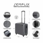 Semplix sewing machine trolley (M / steel gray / hard shell)