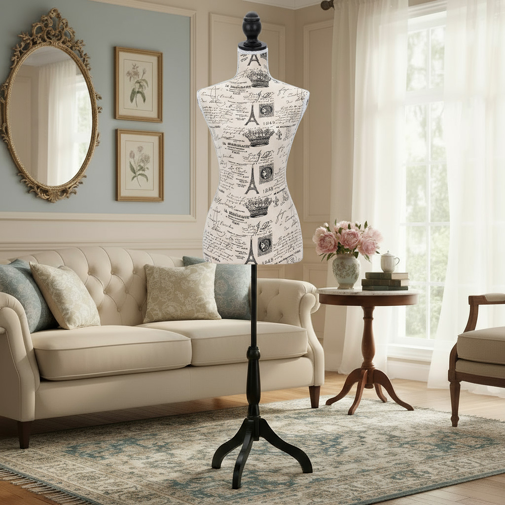Semplix Schneiderbüste „Calico Paris“ | Deko-Schneiderpuppe mit Eiffelturm-Motiv - Image 10