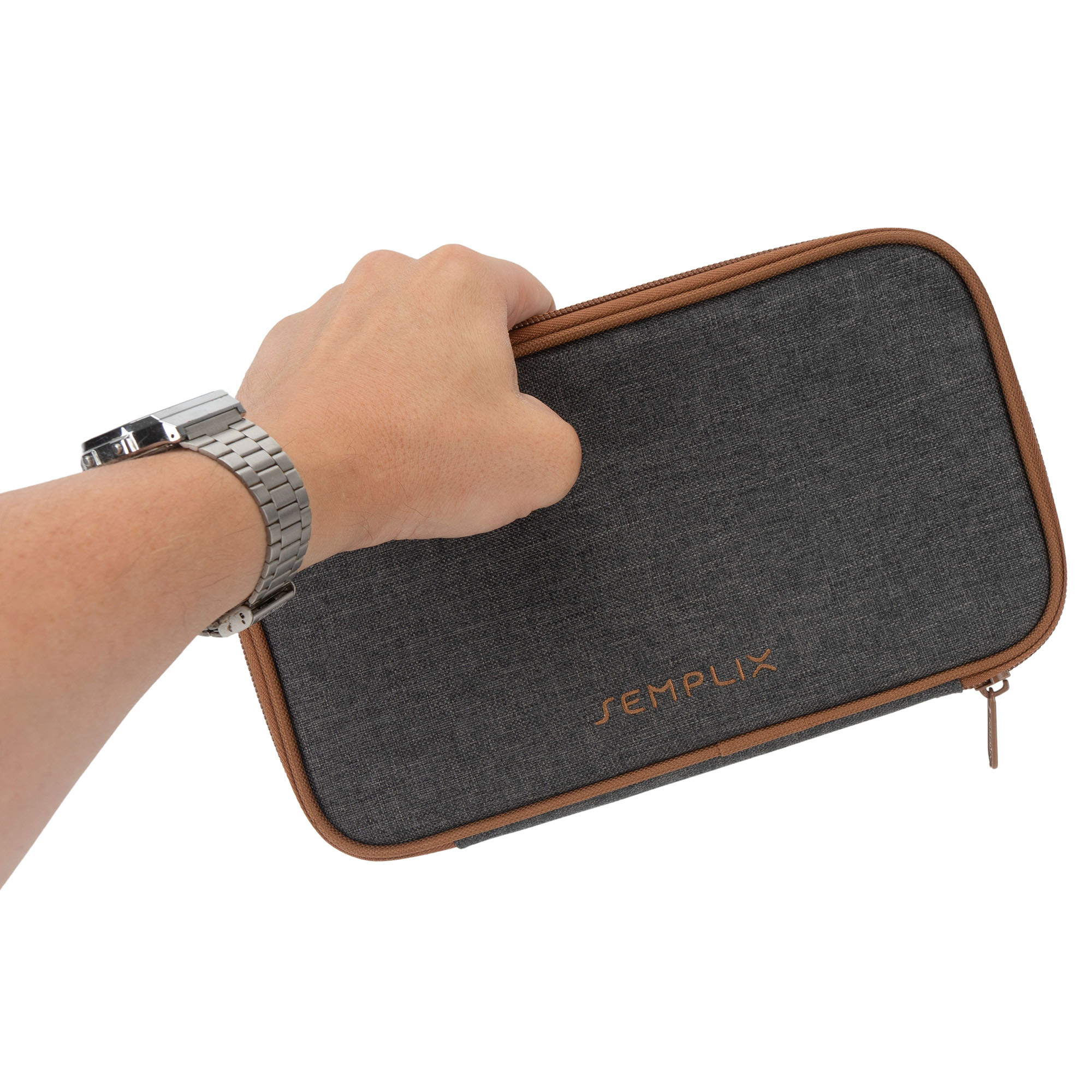 Semplix Scheren-Set Tasche anthrazit/braun (25 x 14 x 2 cm)