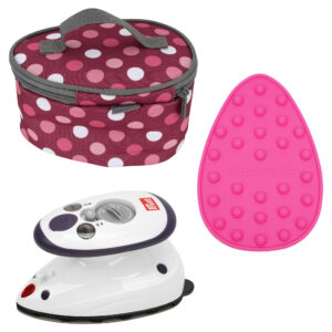 Semplix Prym mini iron bundle - polka dots berry + silicone tray pink