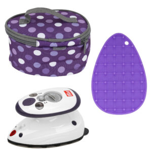 Semplix Prym Mini-Bügeleisen Bundle – Polka Dots purple + Silikonablage lila