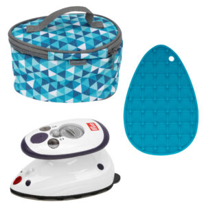 Semplix Prym Mini-Bügeleisen Bundle – Diamond petrol + Silikonablage türkis
