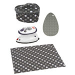 Semplix ironing set with Prym mini iron, 4 pcs, polka dots anthracite