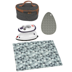 Semplix ironing set with Prym mini iron, 4 pieces, anthracite/brown