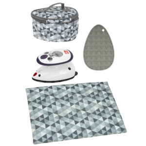 Semplix ironing set with Prym mini iron, 4 pcs, Diamond Design gray