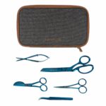 Semplix Aufbewahrungstasche mit Scheren-Set anthrazit/braun