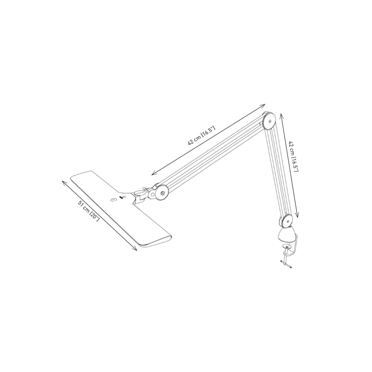 Daylight Lumi LED Arbeitsplatzleuchte (weiß/ Klemm/ dimmbar)