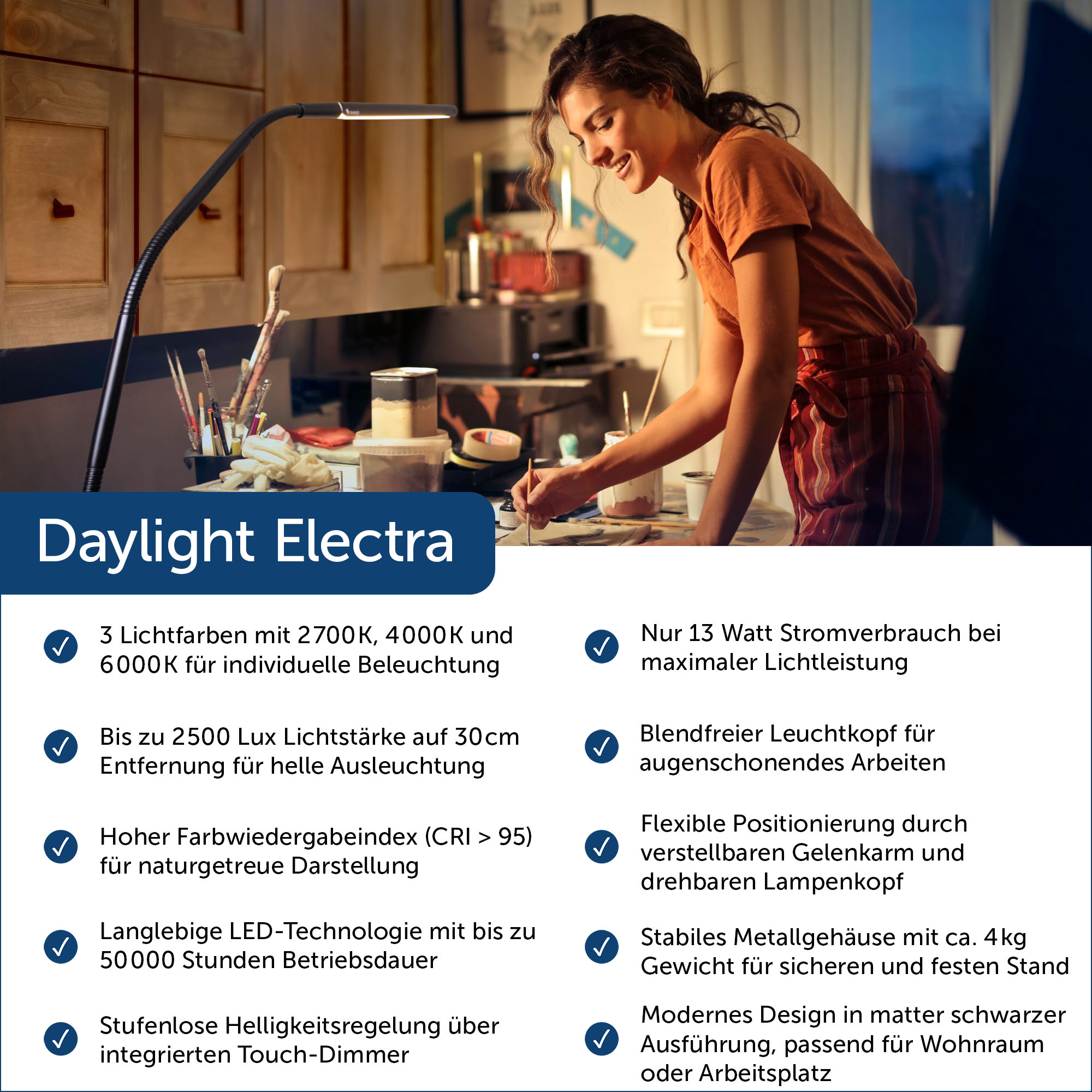 Daylight Electra LED Stehlampe / Standleuchte (schwarz)