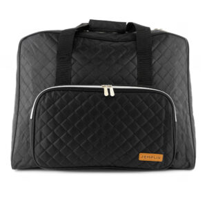Semplix Nähmaschinentasche XL Quilting (schwarz / Reißverschluss silber)