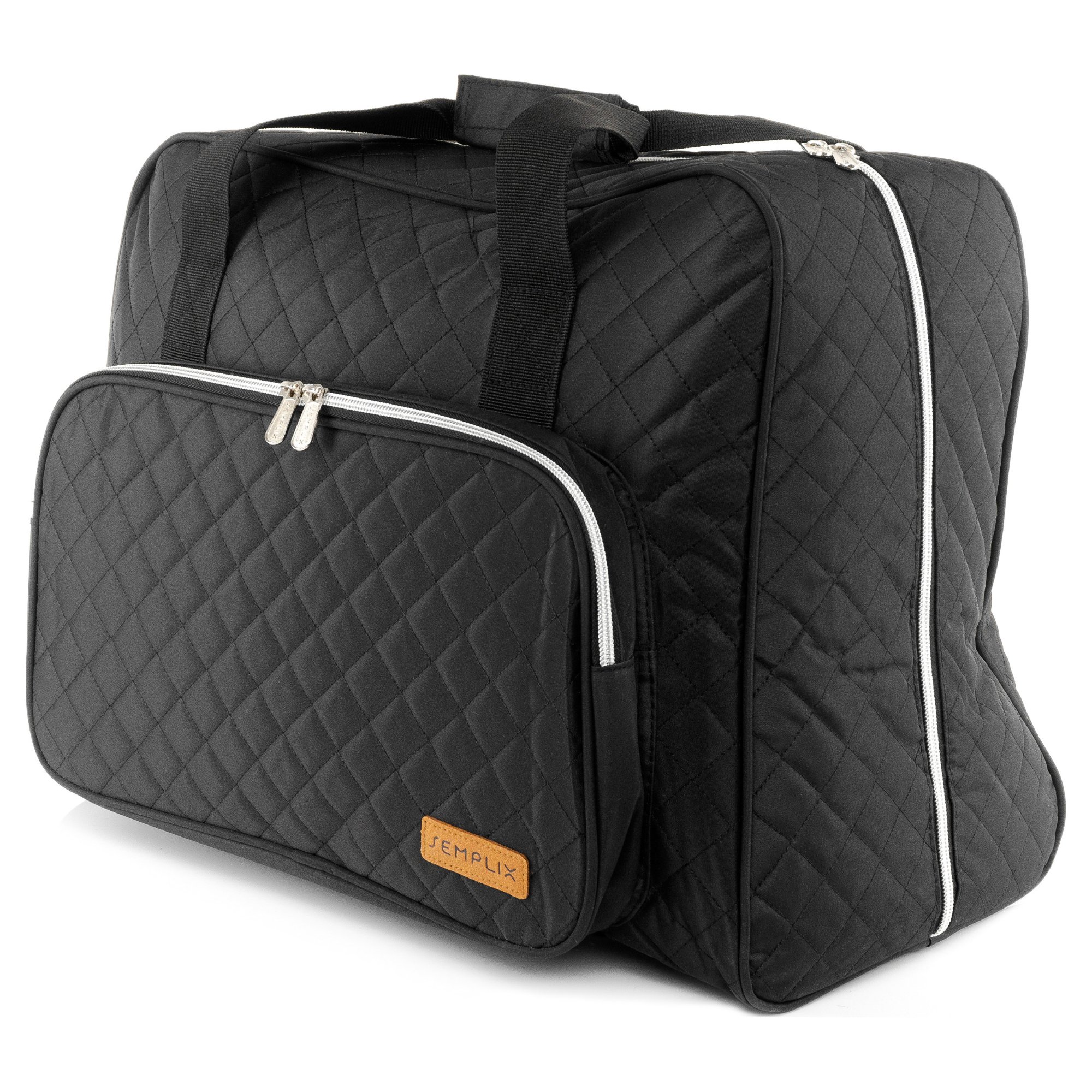 Semplix Nähmaschinentasche XL Quilting (schwarz / Reißverschluss silber)