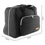 Semplix Nähmaschinentasche XL Quilting (schwarz / Reißverschluss silber)